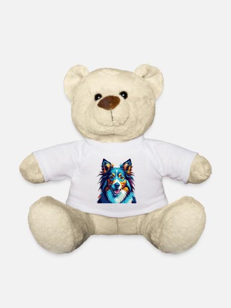Sheltie Hunderasse Bunte Karikatur Kawaii - Teddy - Weiß