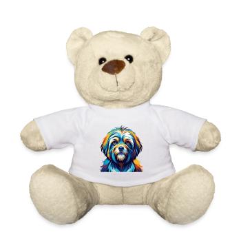 Tibetische Kyi Apso Hunderasse Bunte Karikatur Kawaii - Teddy - Weiß - Vorne