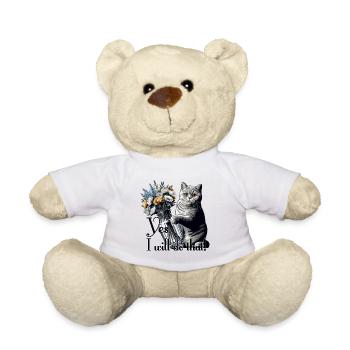 BKH Britisch Kurzhaar Katze Vase umkippen Geschenk - Teddy - Weiß - Vorne