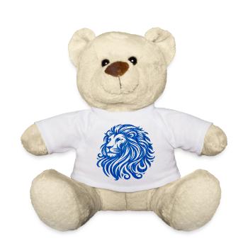 Blue lion, openwork painting. The king of animals. - Teddy Bear - white - Front