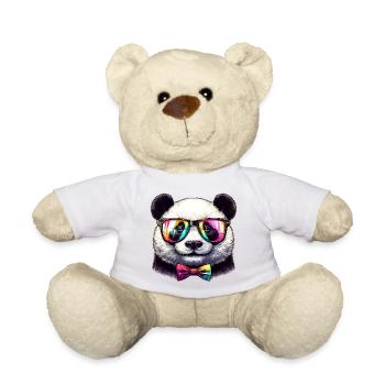 Panda with Glasses and Bow Tie - Teddy Bear - white - Front