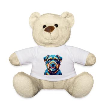 Norfolk Terrier Dog Breed Colorful Cartoon Kawaii - Teddy Bear - white - Front