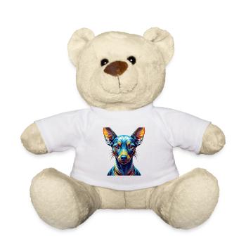 Chien nu péruvien race dessin animé Kawaii - Nounours - blanc - Devant