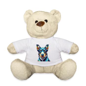 Russischer Harlekin Hund Hunderasse Karikatur Kawaii - Teddy - Weiß - Vorne