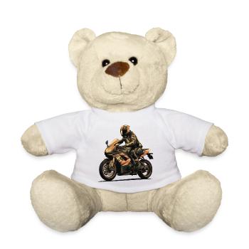 Le motard - Nounours - blanc - Devant