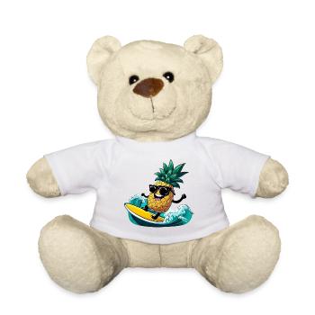 Ananas-Surfen mit Sonnenbrille am Meer - Teddy - Weiß - Vorne