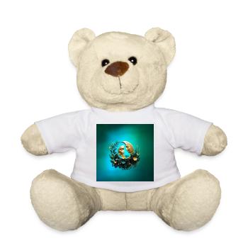 Two decorated crescent moons - Teddy Bear - white - Front