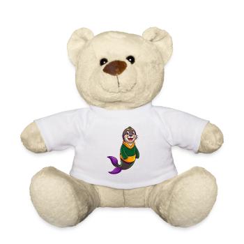 phoque drôle Kawaii dessin animé Personnage Clipart - Nounours - blanc - Devant