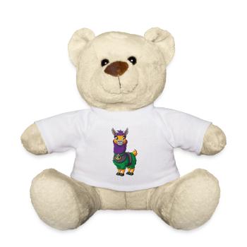 Llama Funny Kawaii Cartoon Character Clipart - Teddy Bear - white - Front