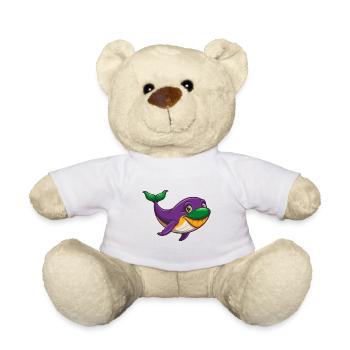 Blauwal Lustige Kawaii Cartoon Figur Clipart - Teddy - Weiß - Vorne