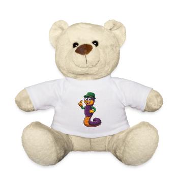 Ver de terre drôle Kawaii dessin animé Personnage Clipart - Nounours - blanc - Devant