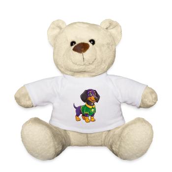 Dachshund Dog Funny Kawaii Cartoon Character - Teddy Bear - white - Front