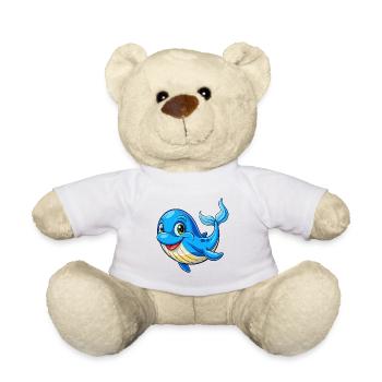 Blauwal Niedliche Cartoon Figur Kawaii Clipart - Teddy - Weiß - Vorne