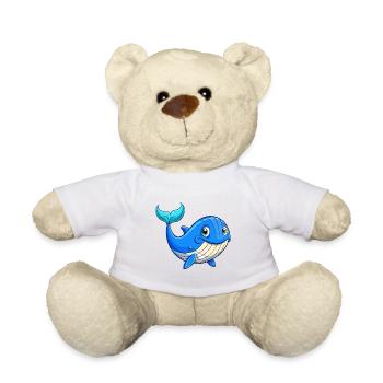 Blauwal Niedliche Cartoon Figur Kawaii Clipart - Teddy - Weiß - Vorne