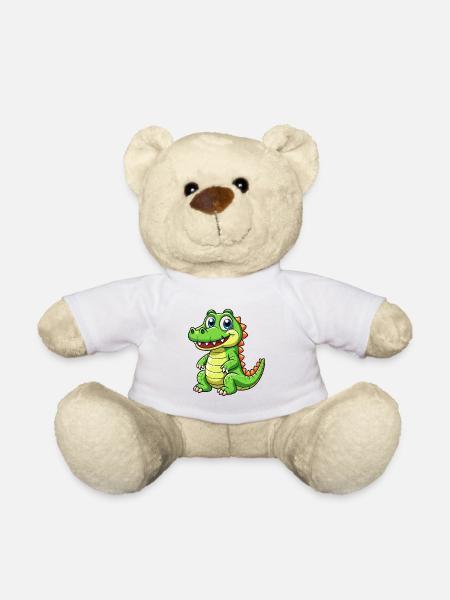 Alligator Niedliche Zeichentrickfigur Kawaii Clipart - Teddy - Weiß