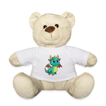 Dragon Cute Cartoon Character Kawaii Clipart - Teddy Bear - white - Front
