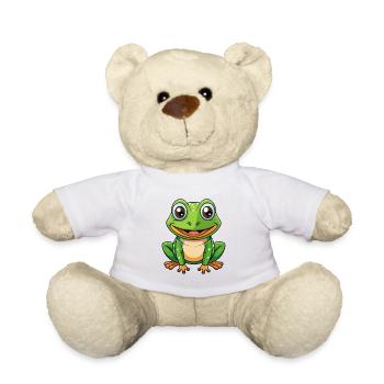 Frog Cute Cartoon Character Kawaii Clipart - Teddy Bear - white - Front