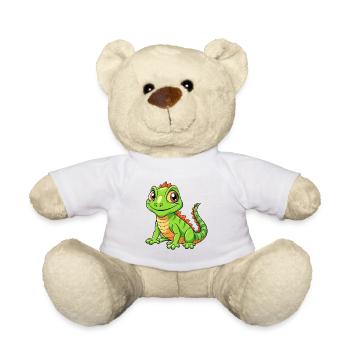 Iguana Cute Cartoon Character Kawaii Clipart - Teddy Bear - white - Front
