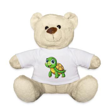 Schildkröte Niedliche Zeichentrickfigur Kawaii Clipart - Teddy - Weiß - Vorne