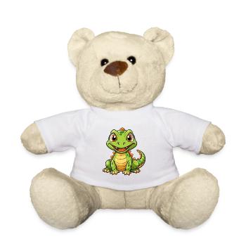 Komodo Dragon Cartoon Character Kawaii Clipart - Teddy Bear - white - Front