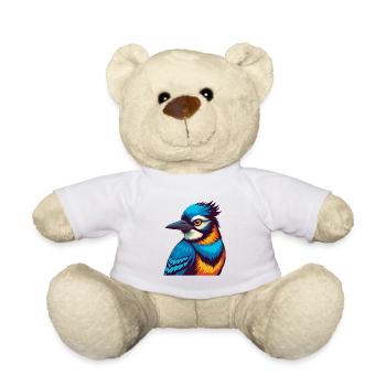 Blue Jay Colorful Kawaii Cartoon Character Clipart - Teddy Bear - white - Front