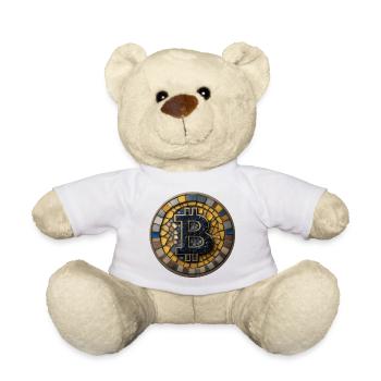 Bitcoin en mosaïque - Nounours - blanc - Devant
