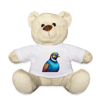 perdrix coloré kawaii personnage de dessin animé animal de compagnie - Nounours - blanc - Devant
