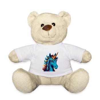 Licorne coloré Kawaii Dessin animé Personnage Clipart - Nounours - blanc - Devant