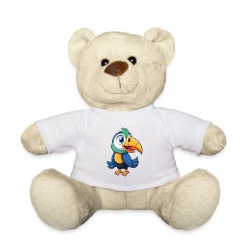 Toucan Cute Cartoon Character Kawaii Clipart - Teddy Bear - white - Front