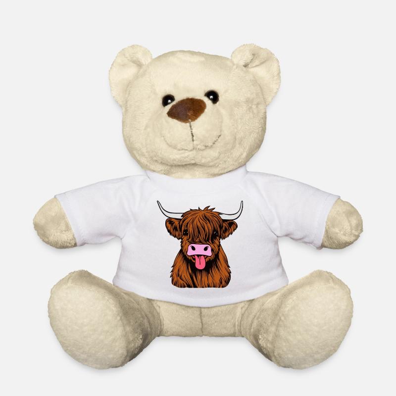 Taureau des Highlands - Nounours - blanc