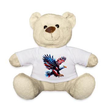 Eagle Flag USA USA American - Teddy Bear - white - Front