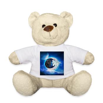 Two majestic wolf heads, - Teddy Bear - white - Front