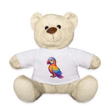 Papagei Bunte Kawaii Cartoon Charakter Clipart - Teddy - Weiß - Vorne