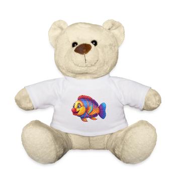 Clown Lippfisch Buntes Kawaii Cartoon Meerestier - Teddy - Weiß - Vorne