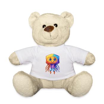 Boîte Méduse Coloré Kawaii Dessin Animé Animal Marin - Nounours - blanc - Devant