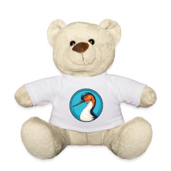 Avocet Cute Kawaii Cartoon Clipart Animal Pet Logo - Teddy Bear - white - Front