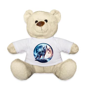 Wolf heult den Vollmond an - Teddy - Weiß - Vorne