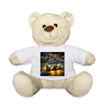 Racing car in the evening light Cornering - Teddy Bear - white - Front