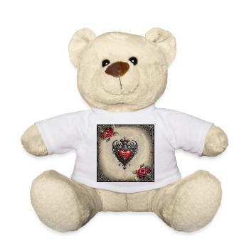Elegant Gothic Heart - Teddy Bear - white - Front