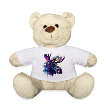 Moose Moose Moose Head with Headphones - Teddy Bear - white - Front