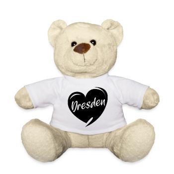 Dresden Herz Frauenkirche Liebe Stadt Osten Logo - Teddy - Weiß - Vorne