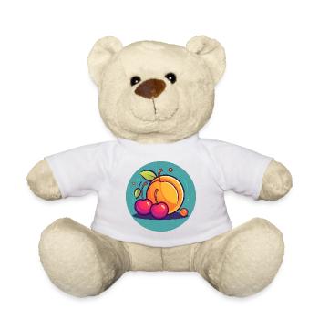 Sommerfrüchte, Aprikose, Kirschen, Sonne und Freiheit - Teddy - Weiß - Vorne