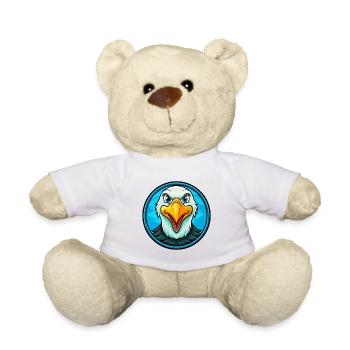 Albatross Colorful Kawaii Cartoon Character Animal - Teddy Bear - white - Front