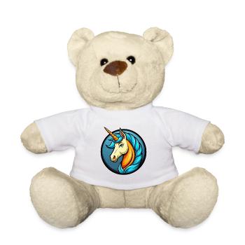 Licorne coloré Kawaii Dessin animé Personnage Clipart - Nounours - blanc - Devant
