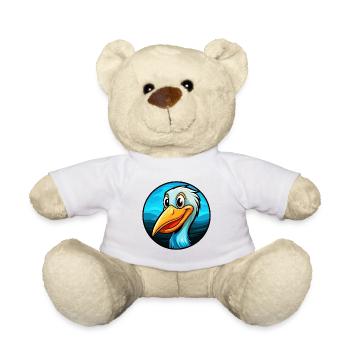 Pélican coloré Kawaii Dessin animé Clipart - Nounours - blanc - Devant