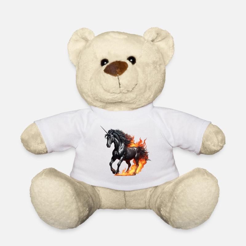 Das mächtige schwarze Einhorn - Teddy - Weiß