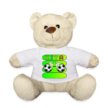 KITA FUßBALL NAMENSSCHILD - Teddy - Weiß - Vorne