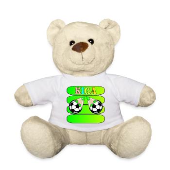 KINDERGARTENKINDER NAMENSSCHILD KIGA FUßBALL - Teddy - Weiß - Vorne
