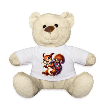 Back to school with fun: Squirrels for school beginners - Teddy Bear - white - Front