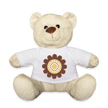 Cute Brown Daisy Flower - Teddy Bear - white - Front